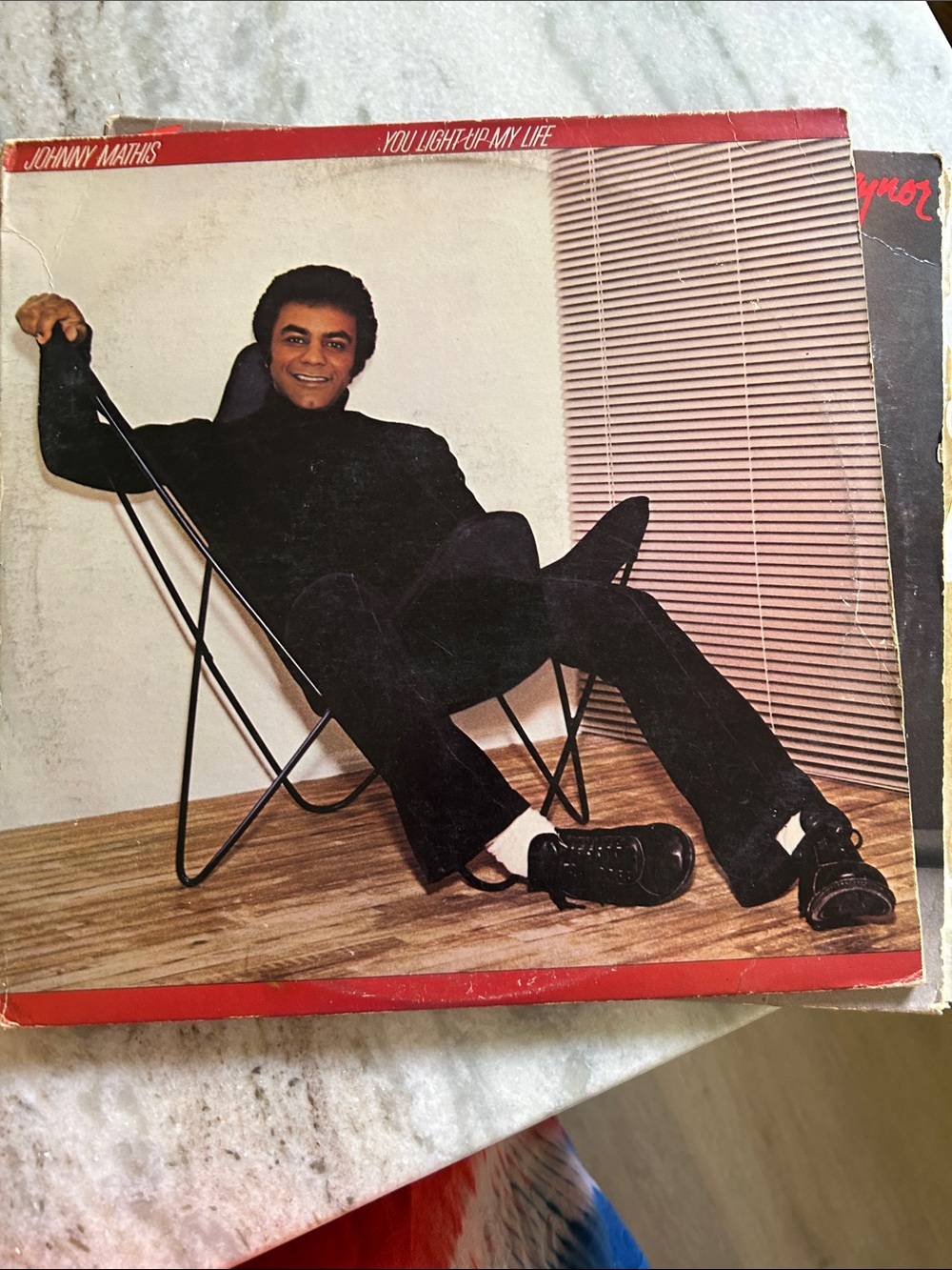Johnny Mathis 'You Light Up My Life' Vinyl Album - Black Cover Art